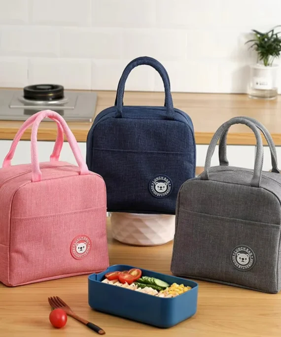 Insulated Lunch Bag Oxford Cloth Lunch Bag Insulated Lunch Box Bag with Leakproof Aluminium Foil Lining Mouth Zipper for Commute